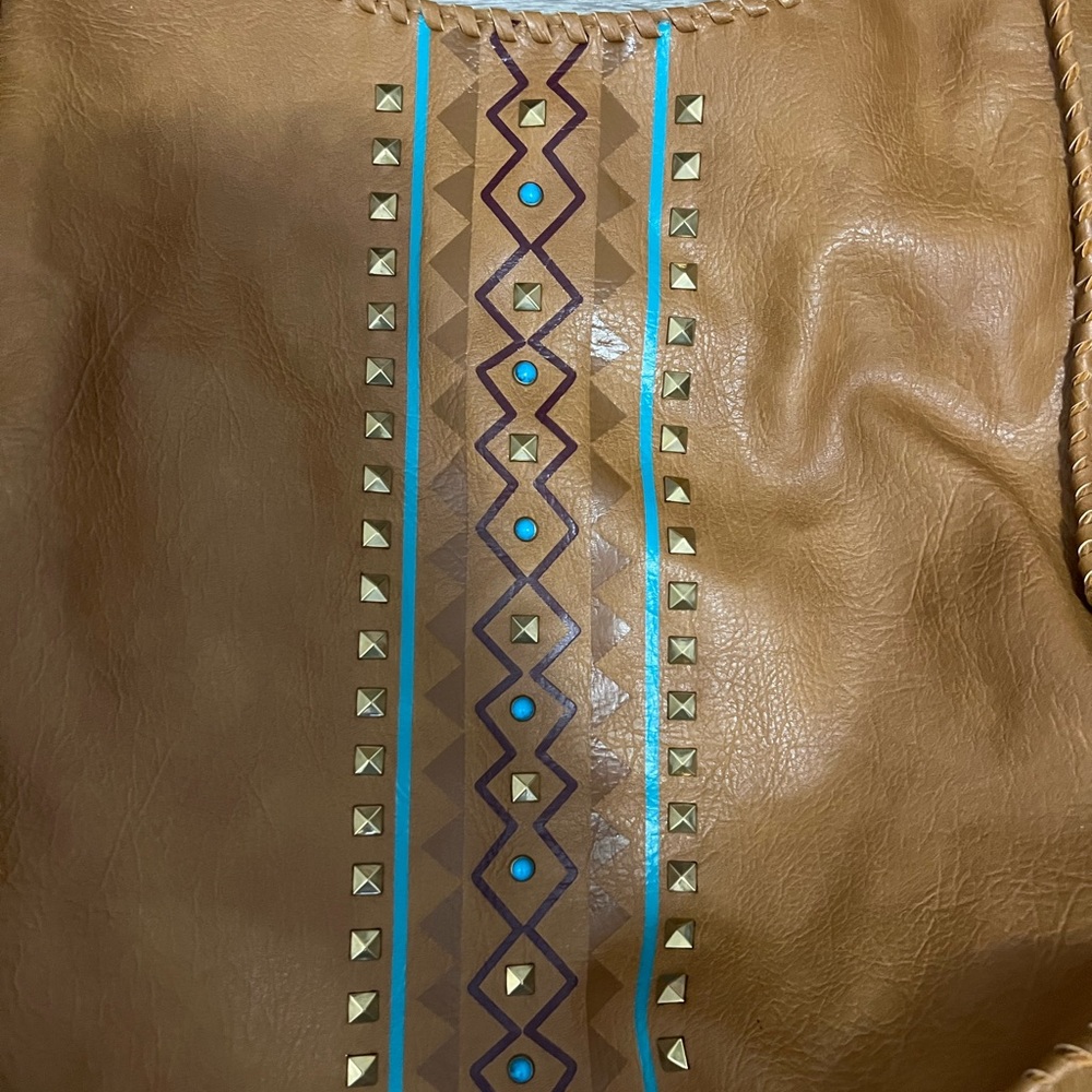 DV by Dolce Vita Tan Caramel Brown Faux Leather Tribal Aztec Shoulder Hobo Bag - Picture 6 of 8